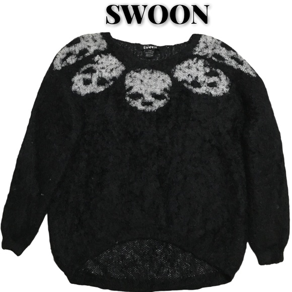 fuzzy skull sweater